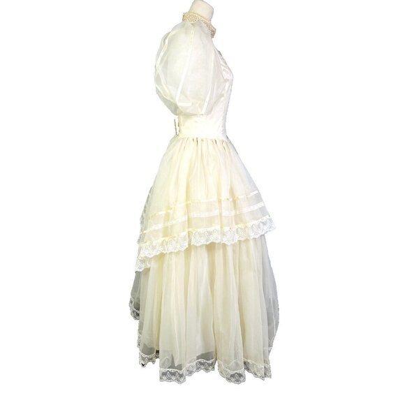 Vintage NWT Jessica McClintock Romantic Renaissance Bridal Dress Victorian 9/10 - Picture 6 of 16